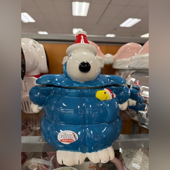 Snoopy Puffer Jacket Winter Ceramic Cookie Jar Viral - Picture 3 of 4